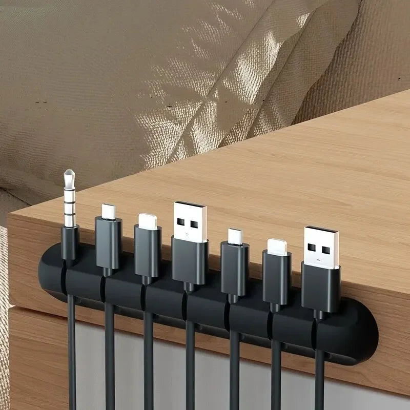 Self-Adhesive Power Cord Cord Manager Fixed Chuck Plug Mouse Cable Headset Winder Mobile Phone Data Cable Card Silicone Desktop