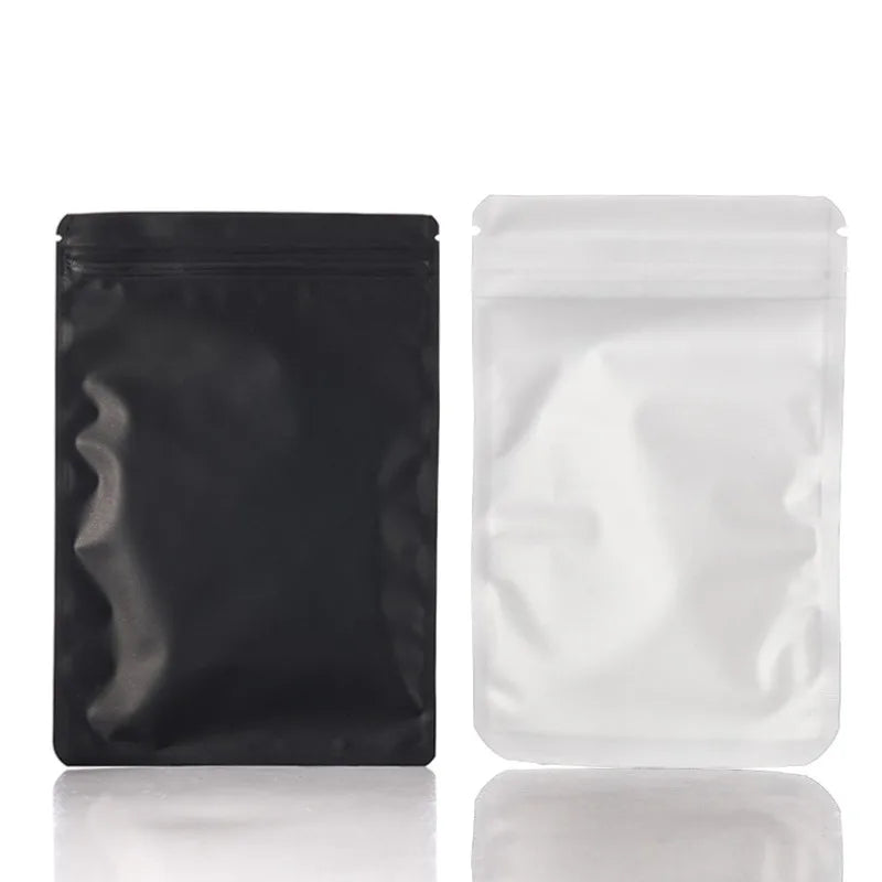 20-50pcs Double Sided Metallic Mylar Flat Zip Lock Package Bags Smell Proof Heat sealable Aluminum Foil Plastic Zip Bags Pouches