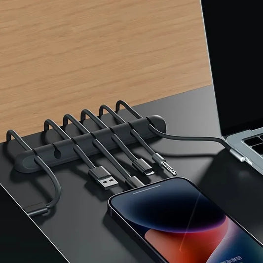 Self-Adhesive Power Cord Cord Manager Fixed Chuck Plug Mouse Cable Headset Winder Mobile Phone Data Cable Card Silicone Desktop