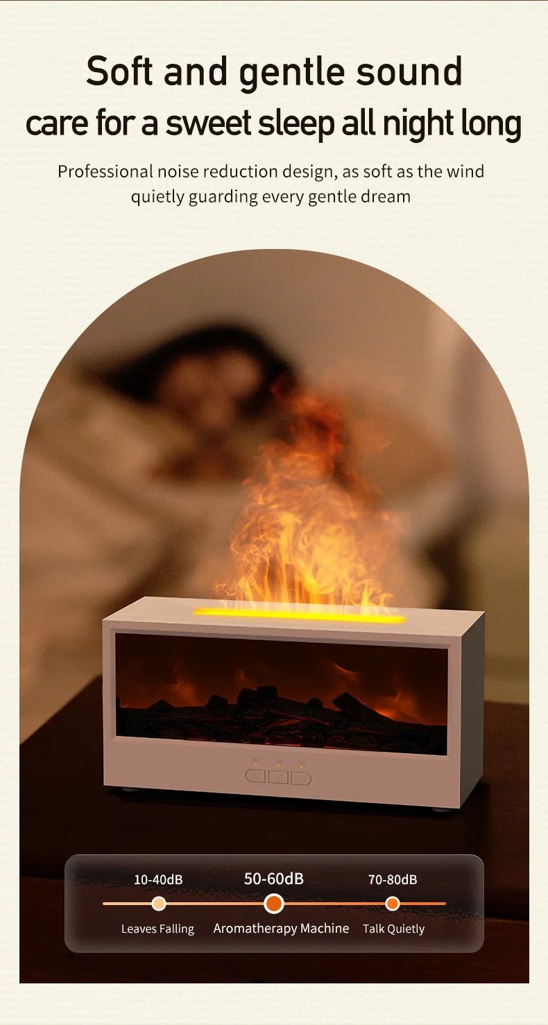 Creative Simulation 3D Retro Fireplace Flame Diffuser Desktop Home Remote Control Simulation Charcoal Fireplace Humidifier