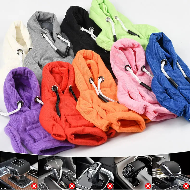 Auto Gear Shift Hoodie Cover Shift Cover Gear Handle Decoration Fits Manual Automatic Universal Car Shift Lever Interior Decor